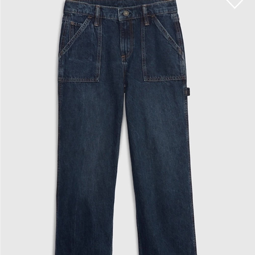 NWT DARK RINSE Gap Kids carpenter jeans with washwell